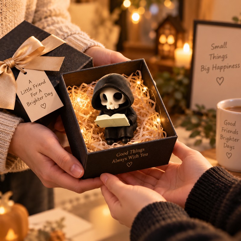 3D Printed Grim Reaper Figurine for Gothic Home Decor –