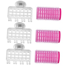 Ipetboom Self-Grip Hair Rollers 3-Pack Plastic Curlers for Long Hair Easy to Use with Clips for Salon and Home Styling