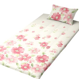 Merry Night FF13113-16 Futon Cover, Watercolor Flower, Pink, Single Long, Approx. 41.3 x 84.6 inches (105 x 215 cm), L-Shaped Zipper, Wide Open, Easy to Put Your Futon, Washable, Quick Drying, Wrinkle Resistant