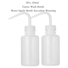 HOOMBOOM 2-Pack Tattoo Wash Bottle 150ml | 5oz Water Squirt Bottle for Succulent Watering & Medical Use - White
