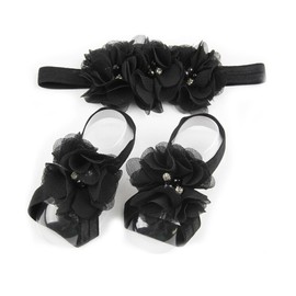 LD DRESS Baby Girl Foot Flower + Headband…