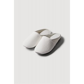 JAJU [JAJU] Waffle Cotton Washable Living Slippers (Women's)_White
