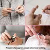 Juszok Adjustable Crochet Ring for Finger,Braided Knitting Ring with Plastic