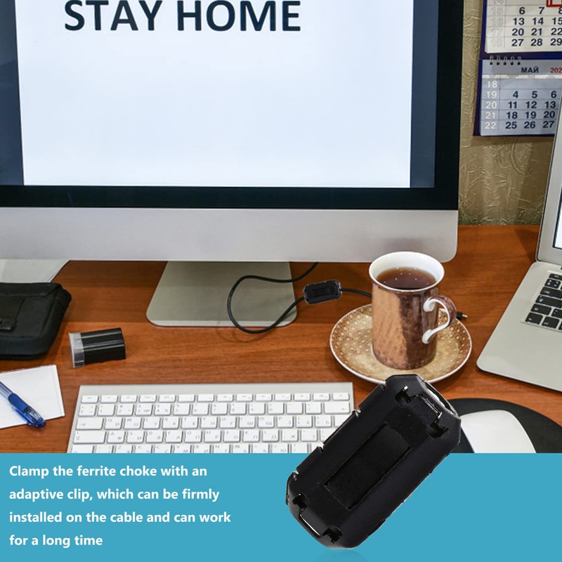 TEHAUX 20 Pack Ferrite Ring Filters Cable Noise Wraps Magnetic