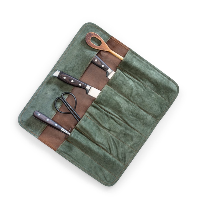 Leather Knife Roll Bag for Chef`s - Premium Knife Roll