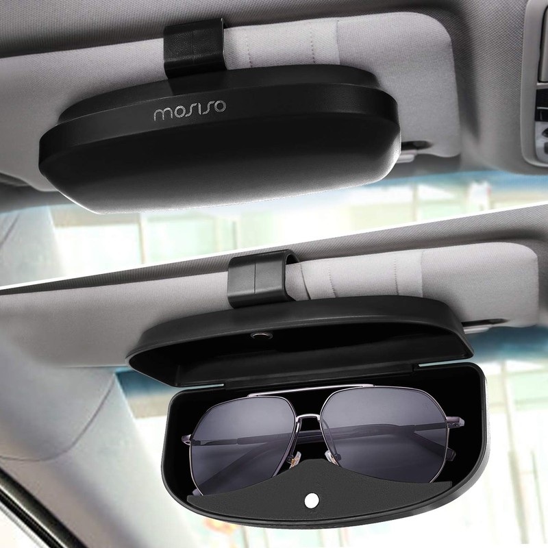 MOSISO Car Visor Sunglasses Case, Universal Automotive ABS Eyeglasses Holder