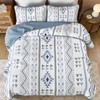 Drucon Boho King Size Aztec Quilt Set 3 Pieces Blue