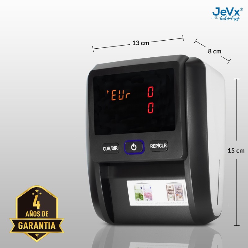 JEVX Counterfeit Money Detector and Counter Automatic Give Ticket in