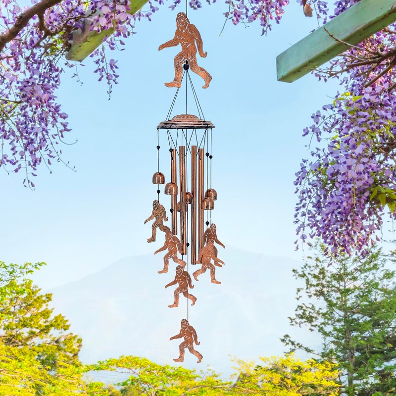 Bigfoot Wind Chimes Outdoor Big Foot Sasquatch Gifts for Men/Women/Dad/Grandpa