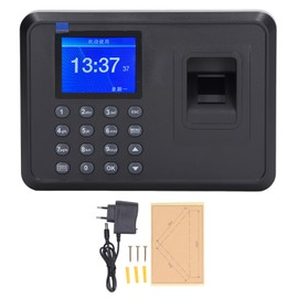 Fingerprint Time Attendance Machine Multi Languages Voice Reminder Fingerprint Password Employee Time Clock 100‑240V EU Plug