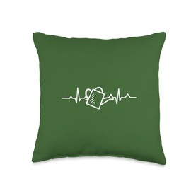 Cool Garden Stuff Vintage Watering Can Watering Can Heartbeat Design, Gardening Throw Pillow, 16x16, Multicolor