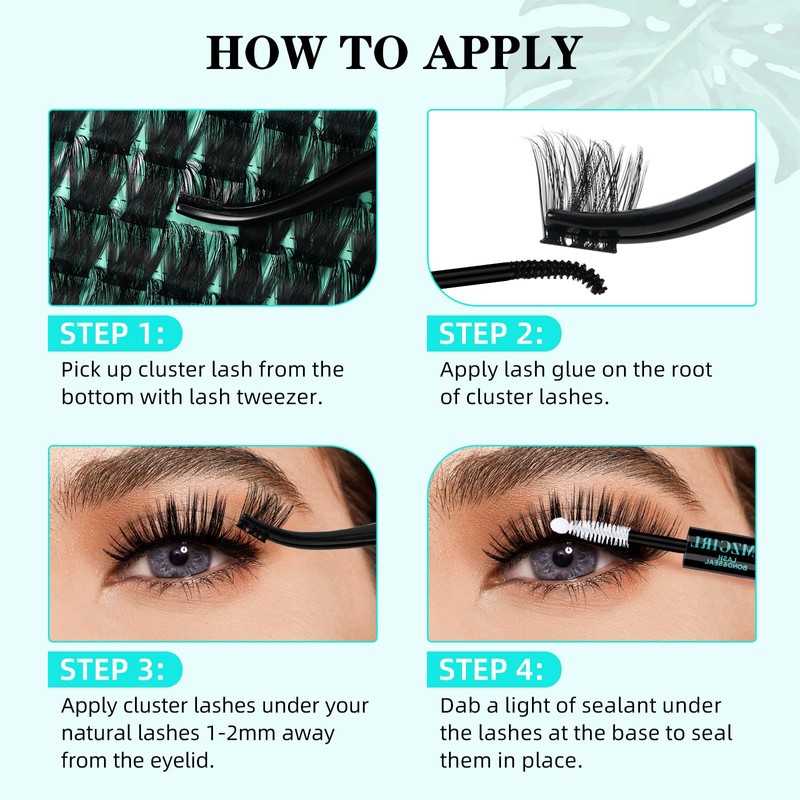 Lash Clusters Wet Look 140Pcs Fluffy Eyelash Cluster Ultra-Thin Lash