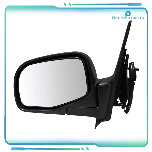 Beurbestparts Power Mirror Front Driver Side Manual Fold Black Fit