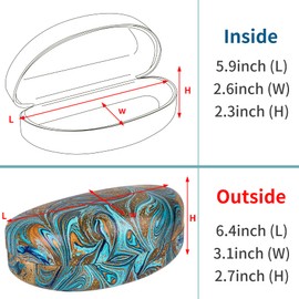 PG6 Women Hard Shell Sunglasses Case, Protective Holder for Extra Large Reading Glasses