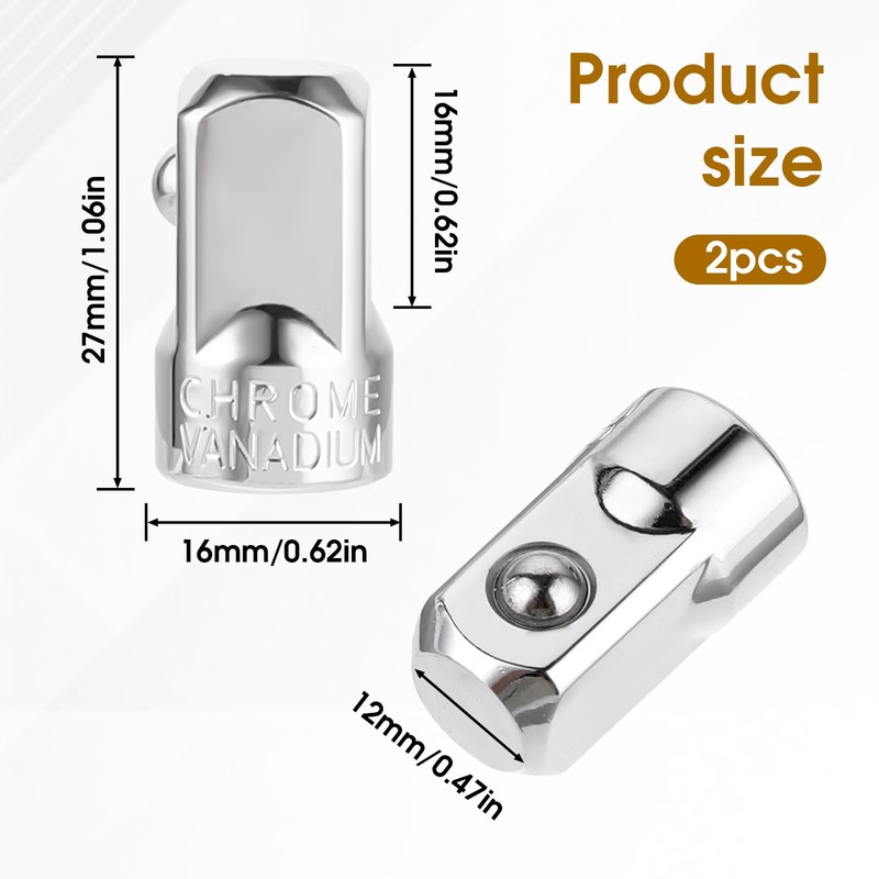 2pcs Socket Adapter Socket Adapter Reducer Socket Adapter 1/4" Female