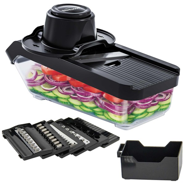 Brentwood Mandoline Slicer and Cheese Grater with 3.6-Cup Storage Container