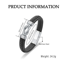 Infinity Urn Bracelet for Ashes for Men Women Stainless Steel Memorial Keepsake Cuff Bangle Cremation Jewelry Leather Bracelet