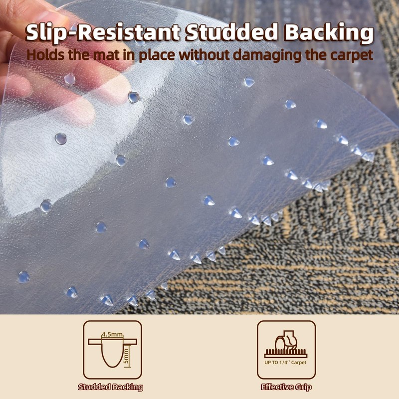 Office Chair Mat Carpet Protector: 36" x 48" Plastic Heavy