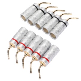 Pomya Banana Plug X10 2M 4mm, Speaker Cable 2 Mm Pins, Needle Banana Connectors, Accepts 10-20 AWG, Red/Black Color Coded, Indoor Use