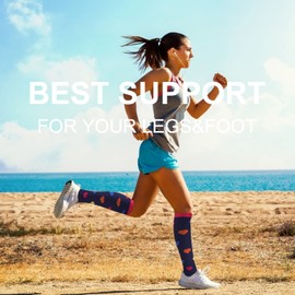 Compression Socks for Men Women 20-30 mmHg 6 Pairs Knee High Stockings (Multicolored 01 Compression socks, Small-Medium)