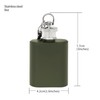 Mini Hip Flask Keyring • Black Silver Green • Stainless