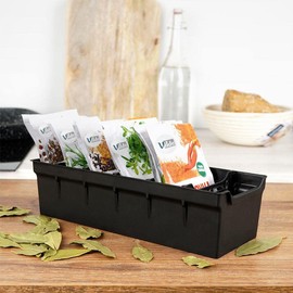 Vilde Kitchen Organiser Spice Container Storage Box for Spice Bags Black 30 x 13 x 8 cm
