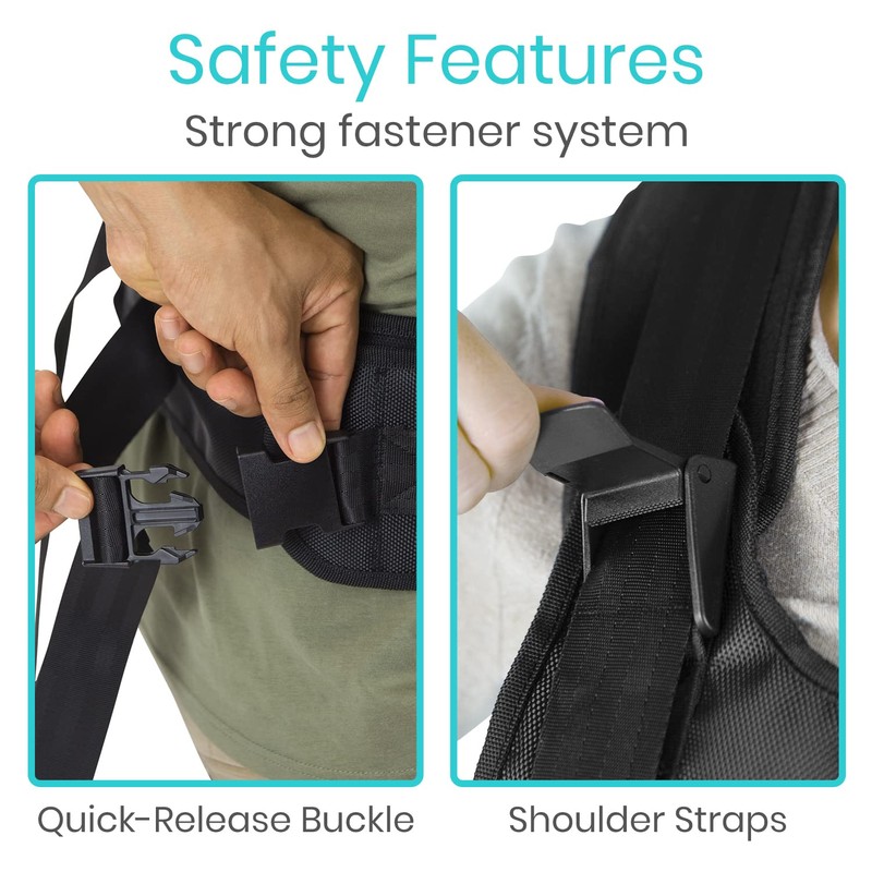 Vive Gait Belt Transfer Harness with Padded Handles and Quick