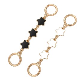 MaehSab 2 Pieces Bag Extender Chain Strap, Heart Star Shape Cute Purse Extender Strap Charms Replacement for Purse Handbag, Star