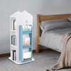 CeRaBuRET 360° Rotating Bookshelf Organizer, 4-tier Castle Bookshelf, Revolving Corner