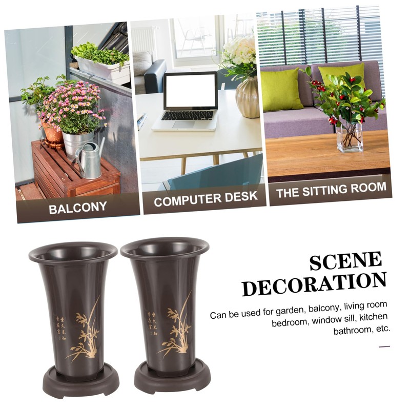 SUPVOX Terracotta Orchid Pots 2 Pack Large Ceramic Planters Home