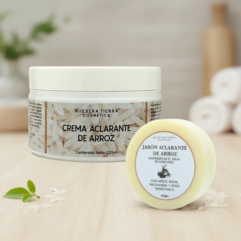 Kit Aclarante Rostro/axilas/entrepiernas Jabon Y Crema Arroz