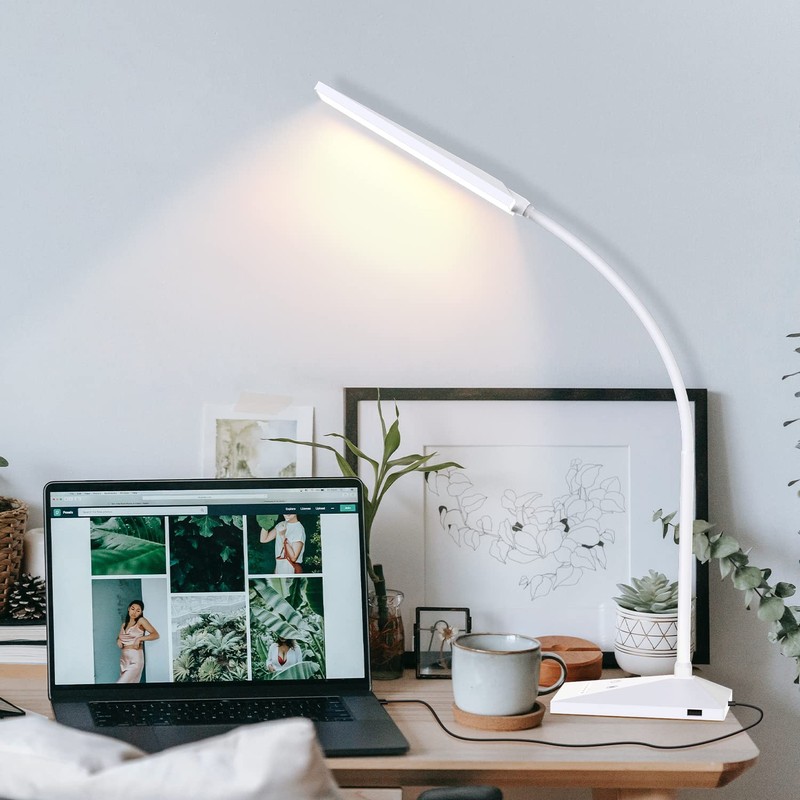 RAOYI LED Desk Lamp, 12W Dimmable Table Lamp Eye-Caring Reading