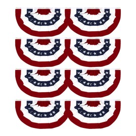 Flaglink 1.5x3Ft American Pleated Fan Flag Width Approx 90cm - US Patriotic Half Fan Bunting Flag 8 PACK