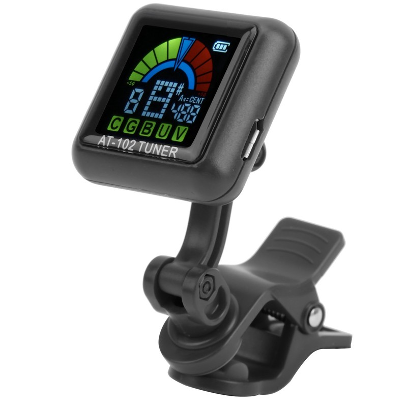 Aroma Guitar Clipon Tuner USB Rechargeable Builtin Battery Violin Ukulele