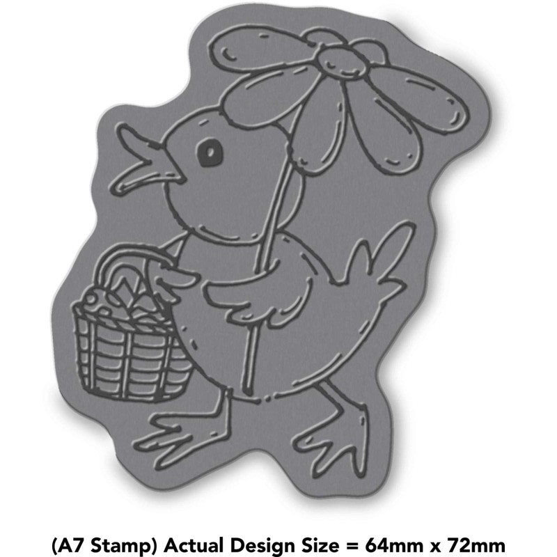 Azeeda A7 'Easter Flower Duck' Unmounted Rubber Stamp (RS00008921)