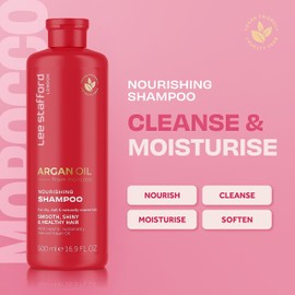 Lee Stafford Argan Oil Nourishing Shampoo, 16.9 Fl Oz Best For Dry Dull & Frizzy | Shine & Silky Hair | Defrizz Hairs