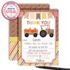 Fall Tractor with Pumpkins Birthday Thank You Notes for Girls,