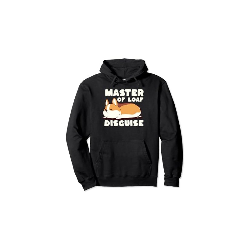 Master Of Loaf Disguise Cute Laying Corgi Dog Pullover Hoodie