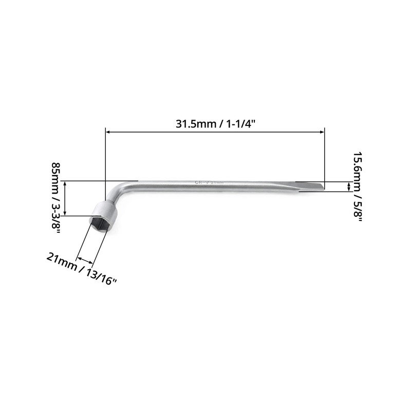 QWORK Car Spare Tire Lug Wrench for Jack, 13/16" High