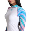 ARENA Women's Vest L/S Allover Rash Guard Shirt, White-flow, M