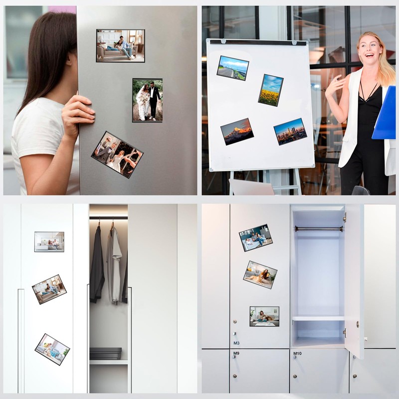 10Pcs Magnetic Picture Frame for Refrigerator Clear PVC Fridge Magnetic