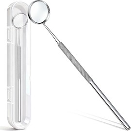 G.CATACC Espejo dental, herramienta de dentista de acero inoxidable para limpieza de dientes, espejo de inspección de boca con caja de almacenamiento