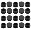Kyuionty 40 Pack 7/8" Round Black PE Plastic Plugs for