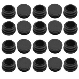 Kyuionty 40 Pack 7/8" Round Black PE Plastic Plugs for Round Tubing Post, Pipe Post, Chairs