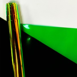 KELUBATU Green Laser PVC 30x135cm - Iridescent Waterproof Film for Themed Parties, Crafting Supplies.