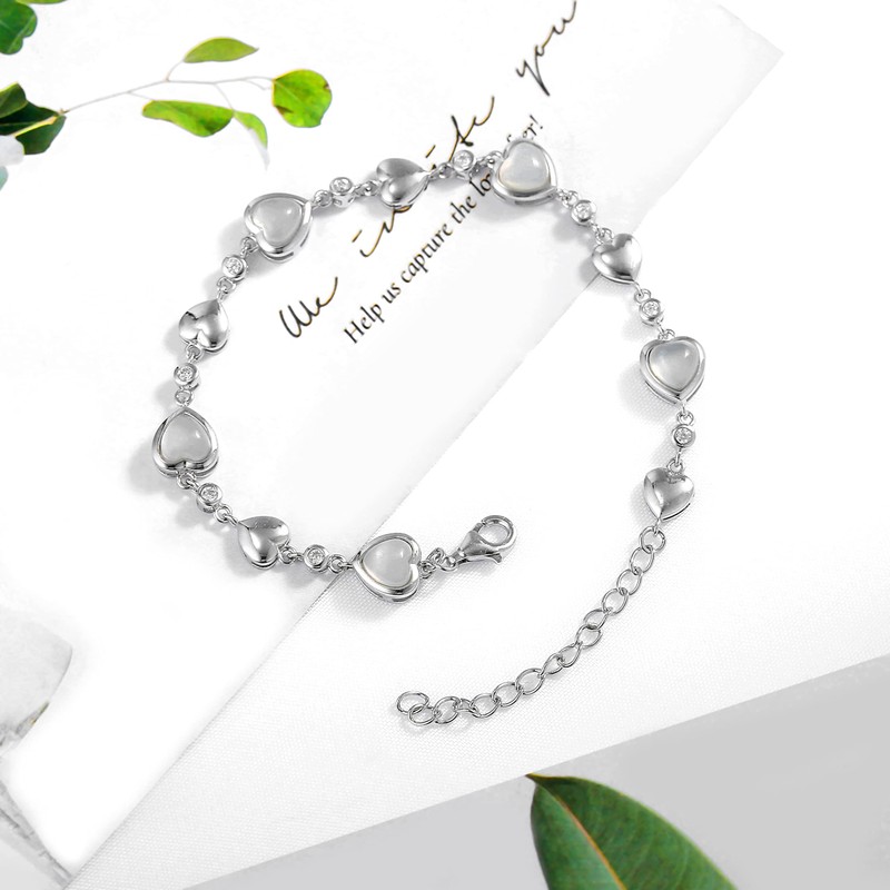 Carleen June Birthstone Bracelet Sterling Silver Moonstone Bracelet for Women