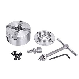 NAGU 10600 1" X 8TPI Direct Thread Wood Turning Chuck with 2"Jaw Set and Woodscrew and T-Bar Wrench（3-3/4" Wood Turning Chuck with 2"Jaw Set ）