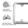 ELECTRONLUMEN Stainless Steel License Plate Frames Silver Fit Standard US