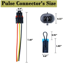 Pulse Power Plug Pigtail Connector Pulse Bar Connectors with Seat Belt Bypass Compatible with Polaris 2018-2024 Ranger XP 1000 RZR RS1 Pro Wire Plug Black Yellow Red 6 Pack 14awg