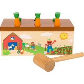 Small Foot 10972 Sesamstrasse Hämmerchenspiel aus Holz, 100% FSC-Zertifiziert, ab 18 Monate, Klopfbank inkl Hämmern Elmo Spielzeug, Mehrfarbig, S